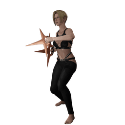 Woman Wielding 2 Push Blades v2.0 3d model