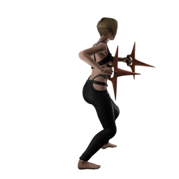 Woman Wielding 2 Push Blades v2.0 3d model