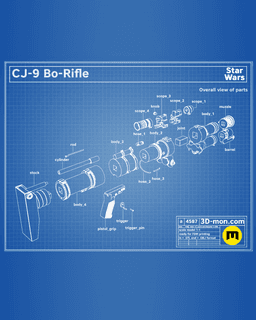 CJ-9 Electrified Bo-Rifle - Star Wars 3d model