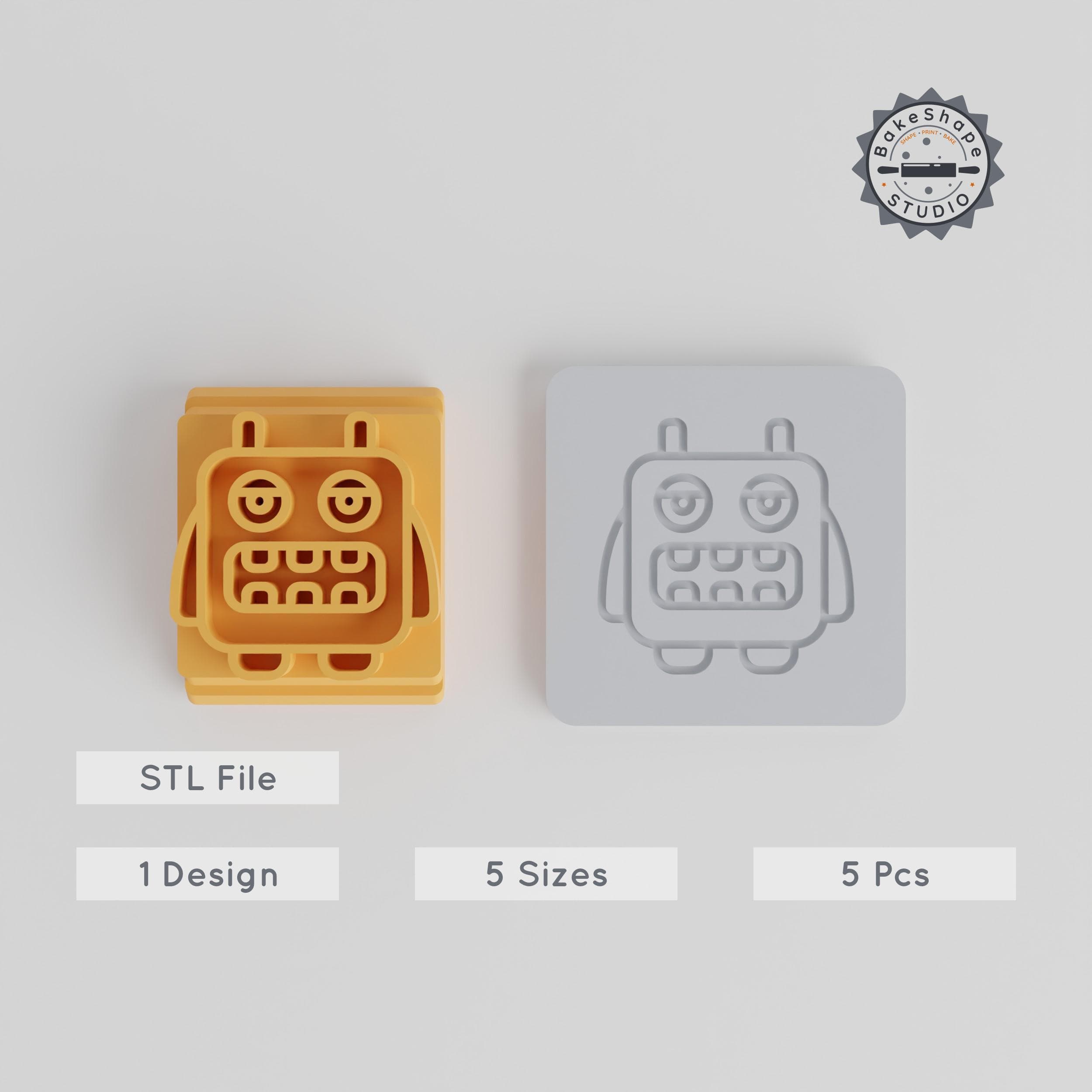 Box Lazy Monster Stamp Tile Set, 5 Sizes, Perfect for Clay, Cookies & Fondant PRODUCT_3106 3d model
