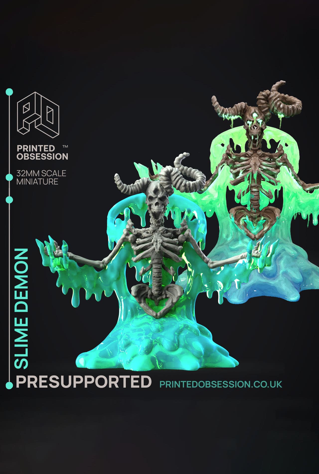 The Reanimated - Slime - The Gelatinous Queen - PRESUPPORTED - Illustrated and Stats - 32mm scale 3d model