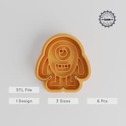 Oval Monster Shape Cutter & Stamp Set, Cartoon Beast Cookie & Fondant Mold, Alien Character, Set of 6, S/M/L Sizes PRODUCT_3040 3d model