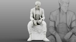 Marble sculpture Sitting Man 3d model