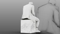 Marble sculpture Sitting Man 3d model