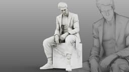 Marble sculpture Sitting Man 3d model