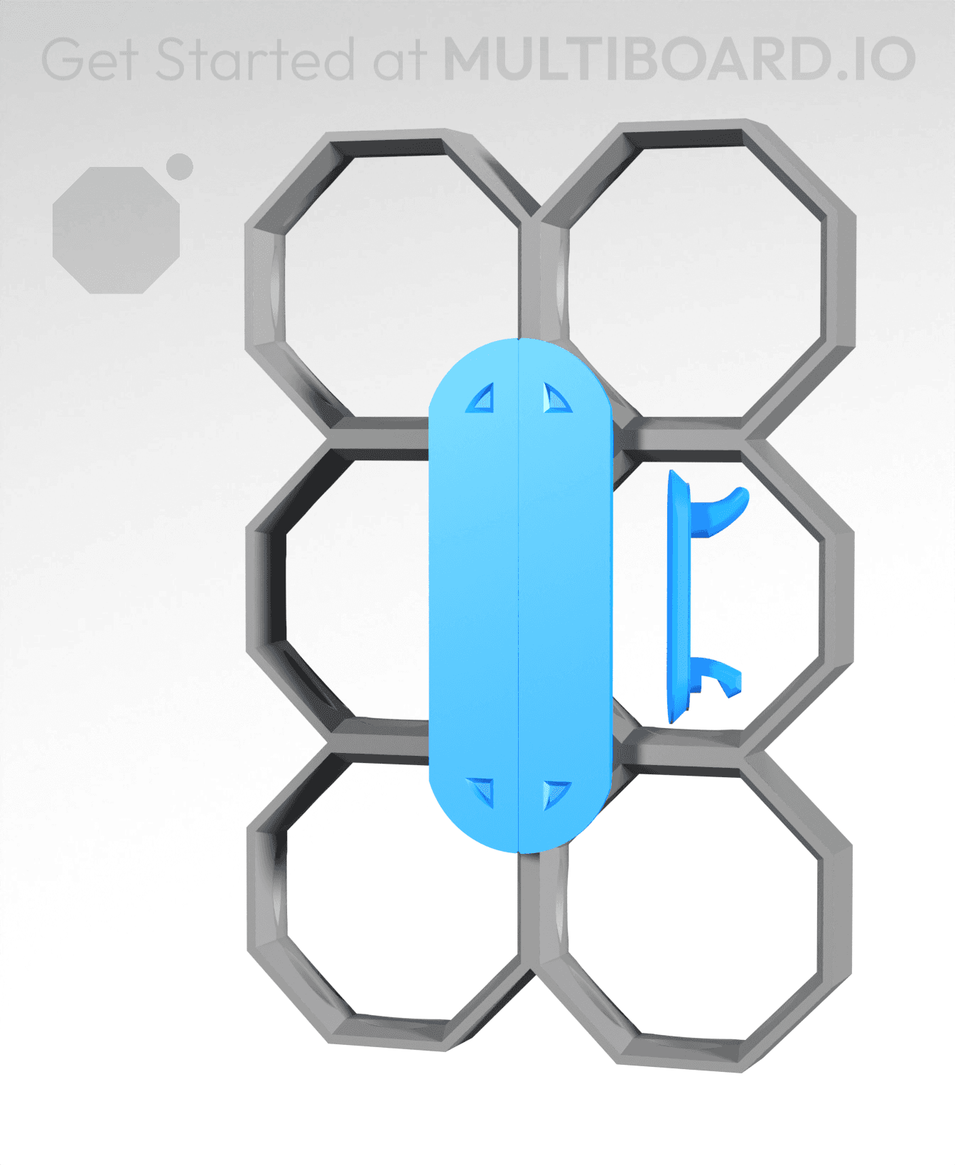 Pegboard Click - Rail (Folded) 3d model