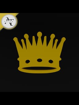 Simple Crown Symbol - 2D Art 3d model