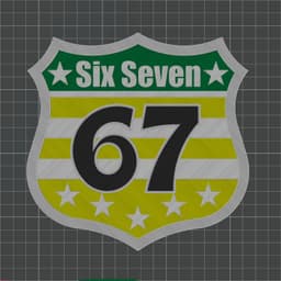 Route 67 Six Seven Viral Meme Road Sign – Single Extruder Multicolor | Fast Print | Minimal Purge 3d model
