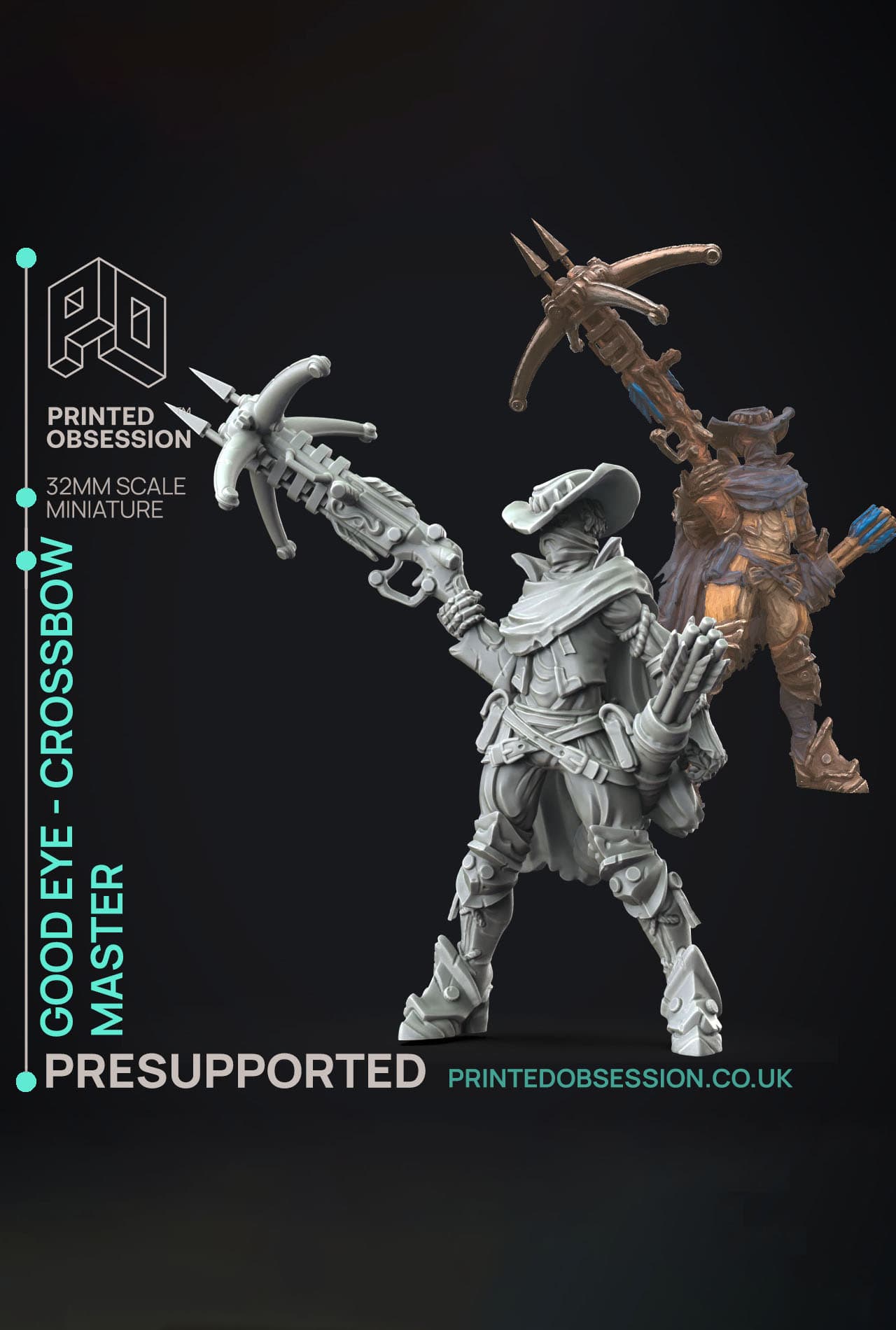 Good Eye - Hunting Party - PRESUPPORTED - Illustrated and Stats - 32mm scale 3d model