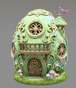 Fantasy Egg House STL File – 3D Printable Easter Decoration 3d model