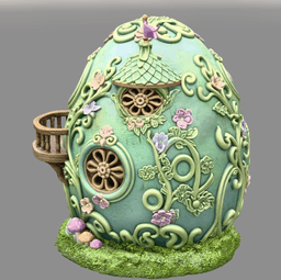 Fantasy Egg House STL File – 3D Printable Easter Decoration 3d model