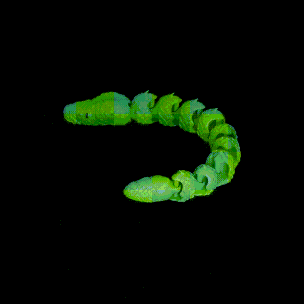 Articulated Movable Flexible Textured Snake Creature Reptile Ball Python 3D-print 3D-printable Print 3d model