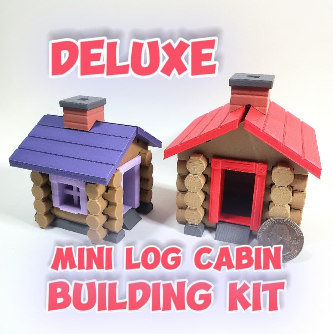 Deluxe Miniature Log Cabin :: Classic Building Toy Accessories 3d model