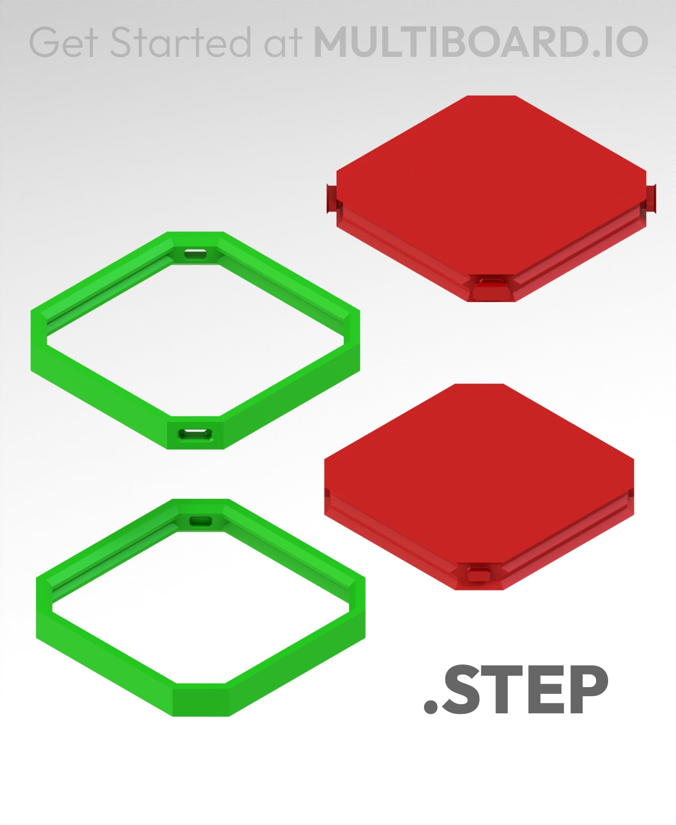 Multibin Plate - STEP Multiboard Remixing Files 3d model