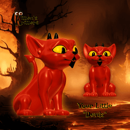 Little Devil Kitten Figurine Cupid Cat Home Decor 3d model