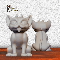 Little Devil Kitten Figurine Cupid Cat Home Decor 3d model