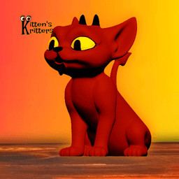 Little Devil Kitten Figurine Cupid Cat Home Decor 3d model