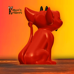 Little Devil Kitten Figurine Cupid Cat Home Decor 3d model