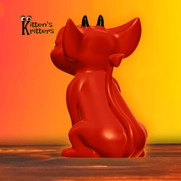 Little Devil Kitten Figurine Cupid Cat Home Decor 3d model