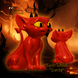 Little Devil Kitten Figurine Cupid Cat Home Decor 3d model