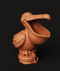Pelican Planter Pot STL | Animal 3D Print | Garden Decor 3d model