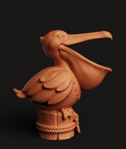 Pelican Planter Pot STL | Animal 3D Print | Garden Decor 3d model