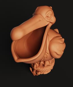 Pelican Planter Pot STL | Animal 3D Print | Garden Decor 3d model