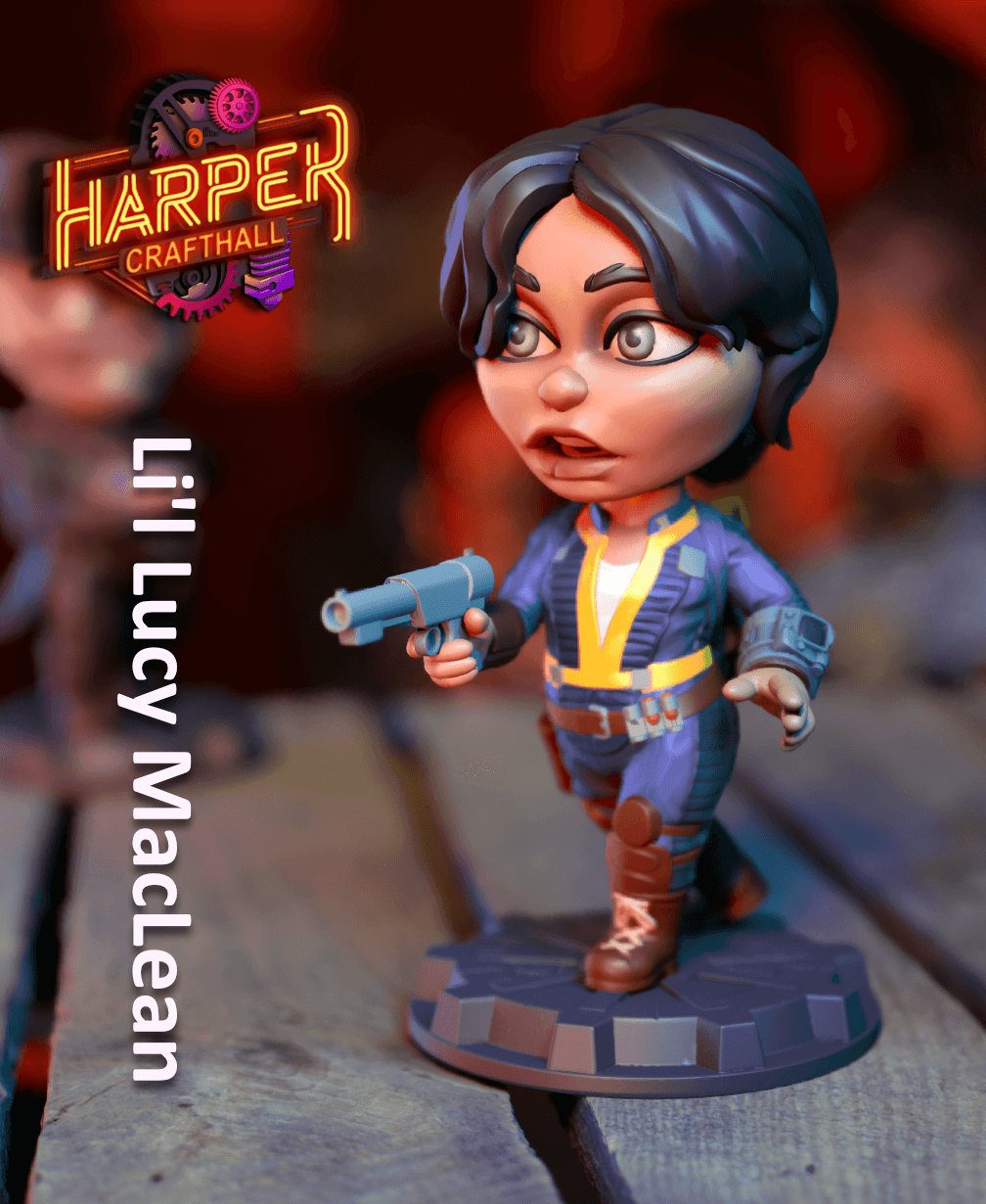 Li'l LUCY MacLean- Fallout Vault Dweller Fanart Collectible Figure 3d model