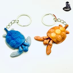 Cute Tiny Turtle Keychain - flexi Fin - Articulated - Print in Place - No Supports 3d model