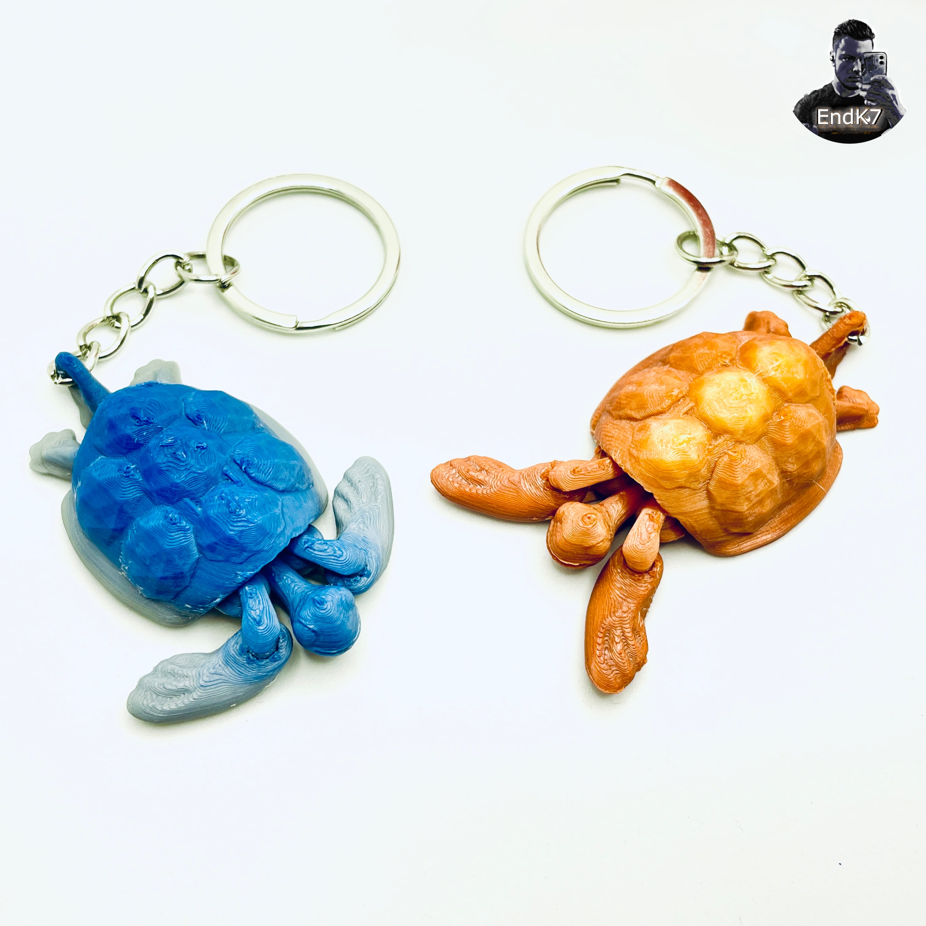 Cute Tiny Turtle Keychain - flexi Fin - Articulated - Print in Place - No Supports 3d model