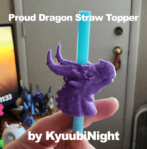 Proud Dragon Straw Topper 3d model
