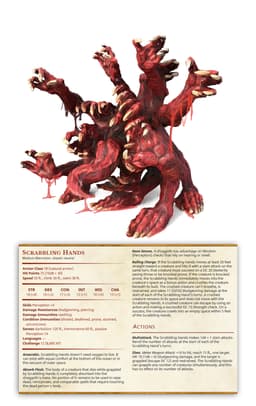 Scrabbling Hands - Ghast Busters - Undead abomination - PRESUPPORTED - Illustrated and Stats - 32mm 3d model