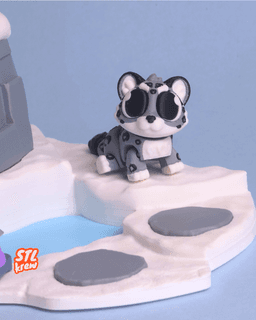 Cute articulated snow leopard - Snowii 3d model