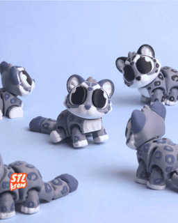 Cute articulated snow leopard - Snowii 3d model