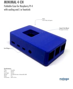 M!N!MAL 4 CH - Raspberry Pi 4 Case 3d model