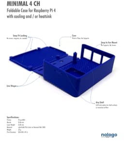 M!N!MAL 4 CH - Raspberry Pi 4 Case 3d model