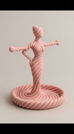 Biomorphic Surrealist Figure Jewelry Stand & Catch-all Tray | Sculptural Coquette Vanity Organizer 3d model