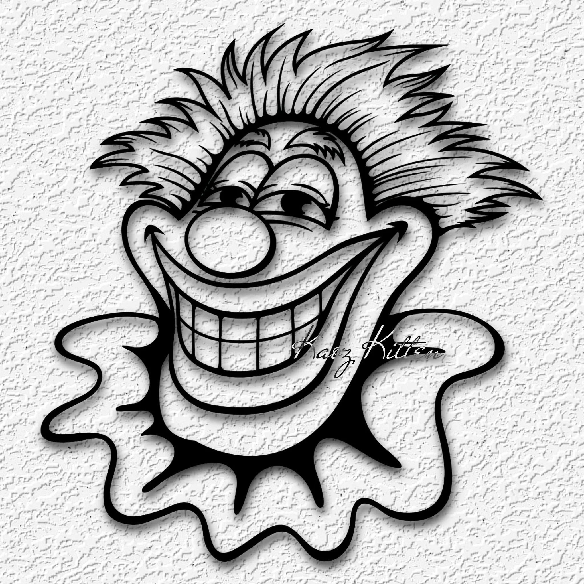 clown face wall art funny circus home decor 3d model