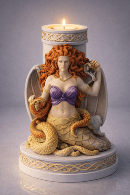 Medusa Candle Holder STL | Gorgon Queen Fantasy Decor 3d model
