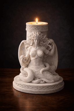 Medusa Candle Holder STL | Gorgon Queen Fantasy Decor 3d model