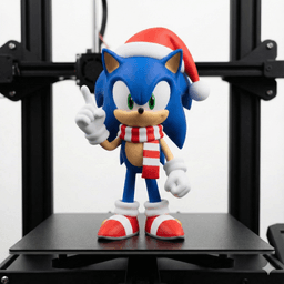 Christmas Sonic The Hedgehog 3D Print Figurine | Holiday Scarf STL Model by Layerables 3d model