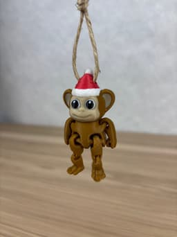 Monkey with Christmas Hat Ornament 3d model