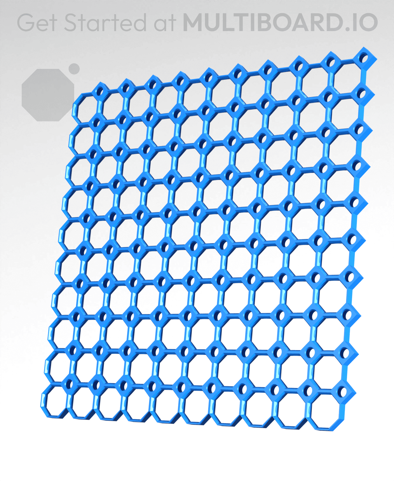 10x10 MU - Center Grid Interfitted - MultiBoard Octagon Plate 3d model