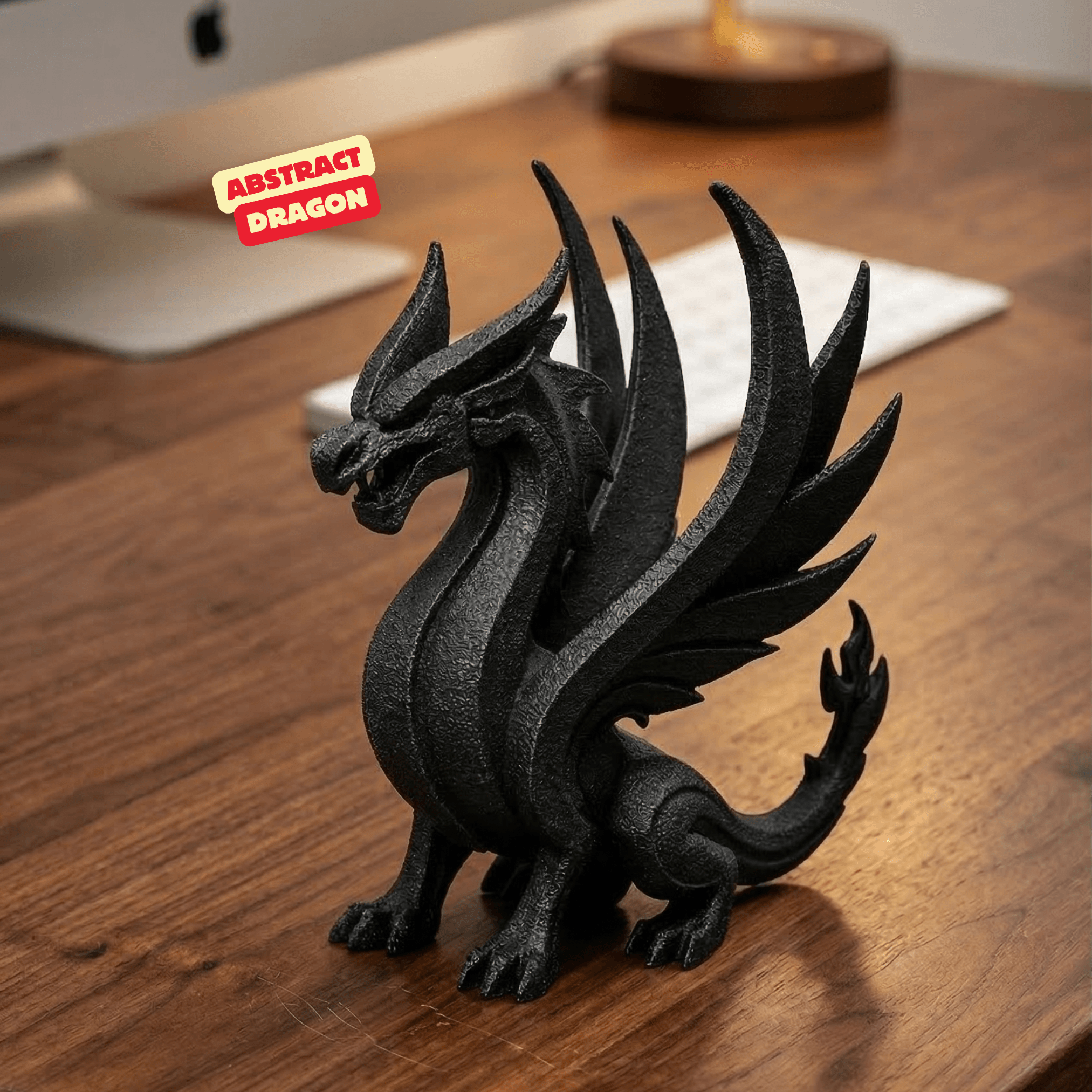 ABSTRACT DRAGON SCULPTURE / GOTHIC DECOR / SHELF SCULPTURE DECOR / MODERN DRAGON SCULPTURE 3d model