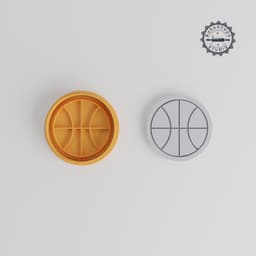 Basketball Shape Cutter & Stamp Set, Cookie & Fondant Decorative Tools, S/M/L Sizes, Sports Ball Design PRODUCT_610 3d model