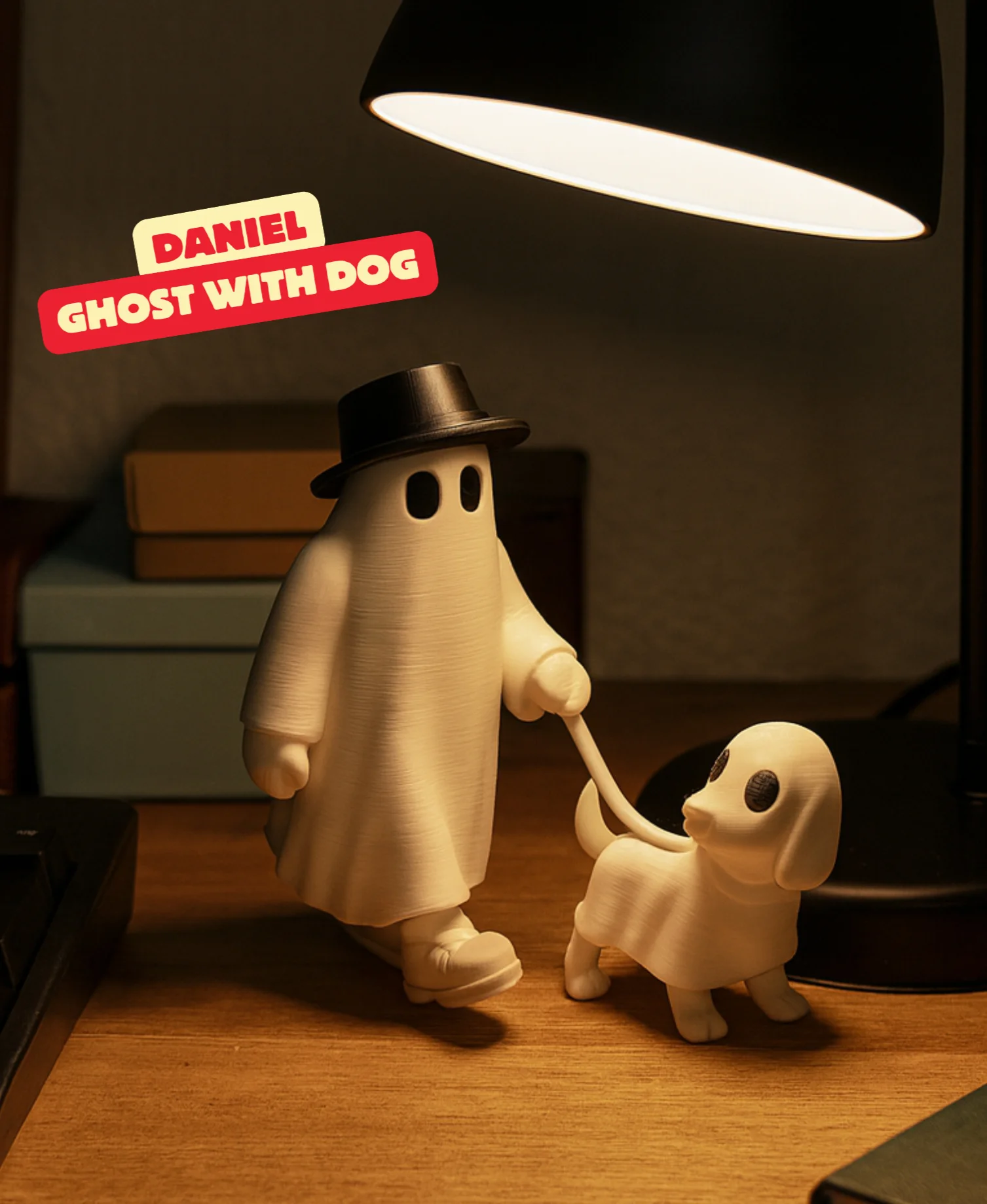 GHOST WITH DOG (DANIEL) - WALKING GHOST / TOY / ASSEMBLY / HALLOWEENDECOR 3d model