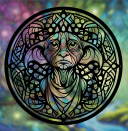 Magical Elf Dobby Harry Potter Mandala Art – 2D geometric wall art (Stained Glass Style) 3d model