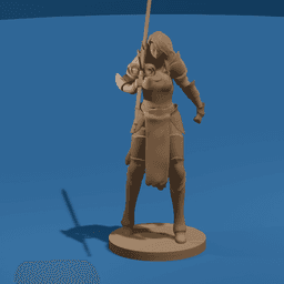 Female Knight with a Long Sword v2 3d model