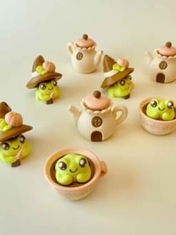 Teacup Frog Clicker Keychain Fidget Toy 3d model
