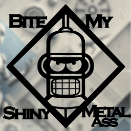 Angry Bender Futurama 2D wall art 3d model